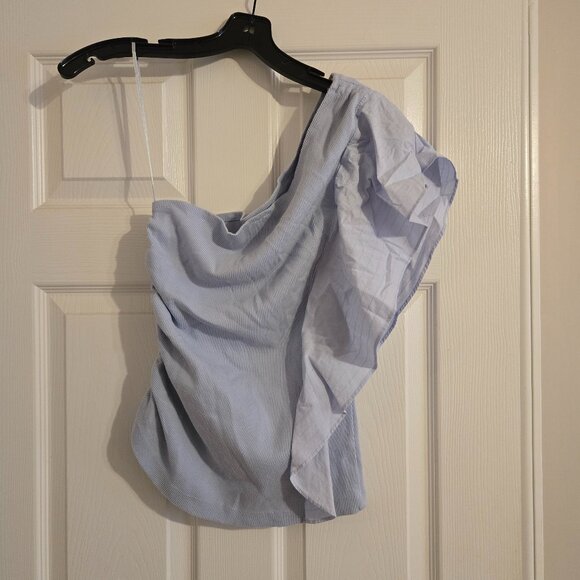 Anthropologie One Shoulder Top with Ruffle Detail EUC - Picture 3 of 5